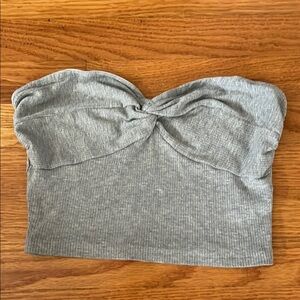 SHEIN Gray Sleeveless Bustier Crop Top